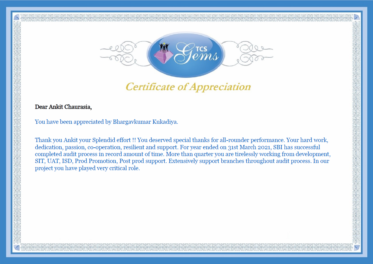 Appreciation