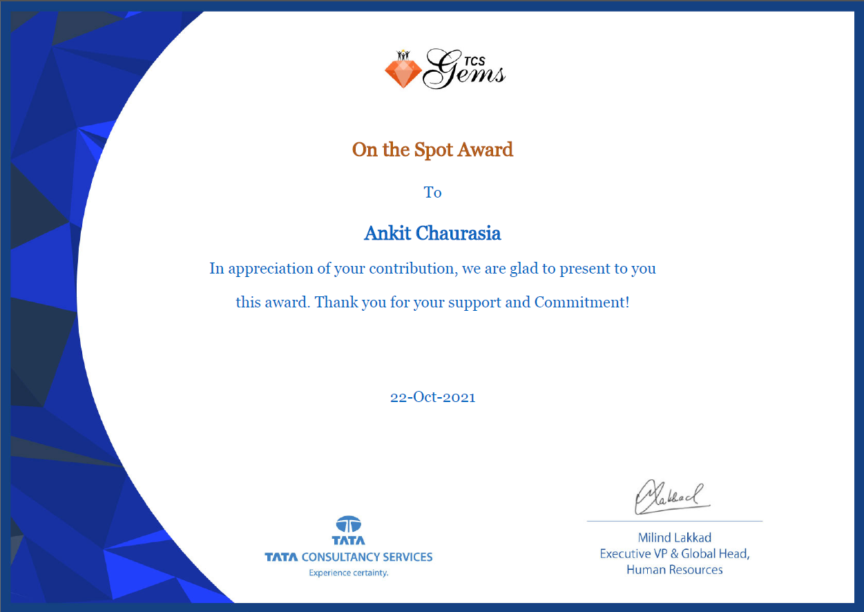 On The Spot Award 2