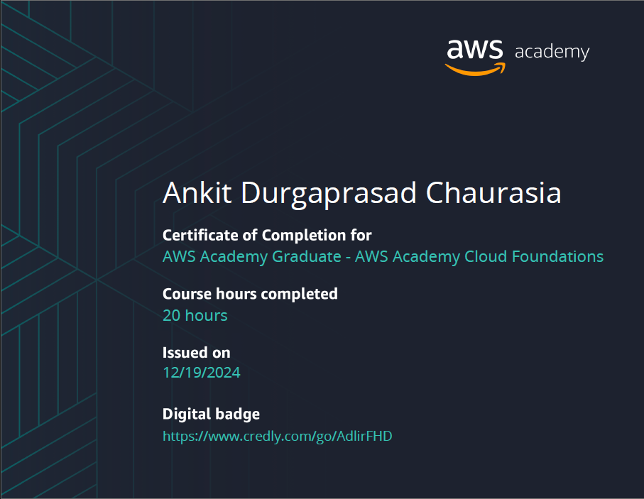 AWS Cloud Foundations Certificate